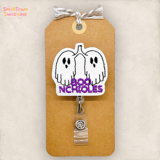 Boo-nchioles Badge Reel, Halloween Lungs Badge Reel, Nurse Badge Clip, Lanyard, Coworker Gift, Badge Buddy, Retractable ID Holder | GLITTER