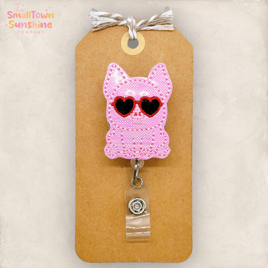 Pig with Sunglasses Badge Reel, Cute Animal Badge Reel, Nurse Badge Clip, Teacher Lanyard, Coworker Gift, Badge Buddy, Retractable ID Holder