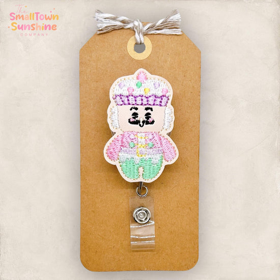 Pastel Nutcracker Badge Reel, Christmas Badge Reel, Nurse Badge Clip, Teacher Lanyard, Coworker Gift, Badge Buddy, Retractable ID Holder
