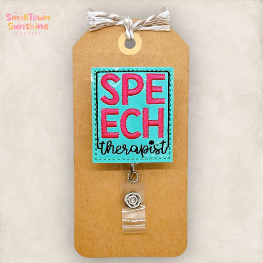 Speech Therapist Badge Reel, SLP Badge, Speech Language Pathologist Lanyard, Coworker Gift, Name Tag, Badge Buddy, Retractable ID Holder