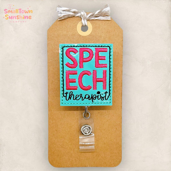 Speech Therapist Badge Reel, SLP Badge, Speech Language Pathologist Lanyard, Coworker Gift, Name Tag, Badge Buddy, Retractable ID Holder