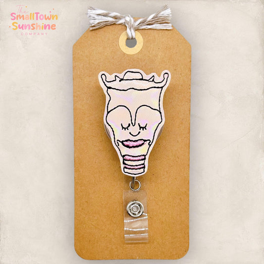 Larynx Badge Reel, Speech Therapist Badge Reel, SLP Badge, ENT Lanyard, Nurse Badge Clip, Coworker Gift, Name Tag, Retractable ID Holder