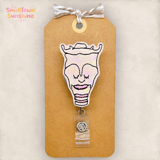 Larynx Badge Reel, Speech Therapist Badge Reel, SLP Badge, ENT Lanyard, Nurse Badge Clip, Coworker Gift, Name Tag, Retractable ID Holder