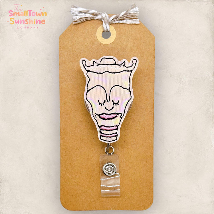 Larynx Badge Reel, Speech Therapist Badge Reel, SLP Badge, ENT Lanyard, Nurse Badge Clip, Coworker Gift, Name Tag, Retractable ID Holder
