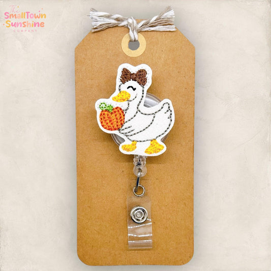 Fall Goose Badge Reel, Silly Bird Badge Reel, Nurse Badge Clip, Teacher Lanyard, Coworker Gift, Name Tag, Badge Buddy, Retractable ID Holder