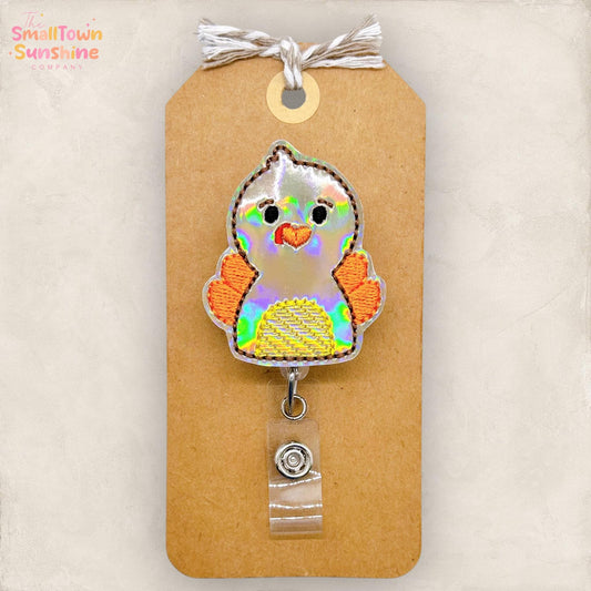 Sad Turkey Badge Reel, Thanksgiving Badge Reel, Nurse Badge Clip, Teacher Lanyard, Coworker Gift, Autumn Name Tag, Retractable ID Holder