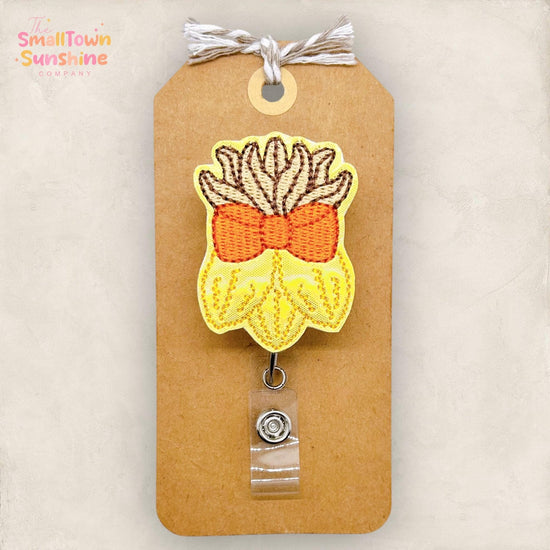 Corn Harvest Badge Reel, Thanksgiving Name Tag, Nurse Badge Clip, Teacher Lanyard, Coworker Gift, Badge Topper, Retractable ID Holder