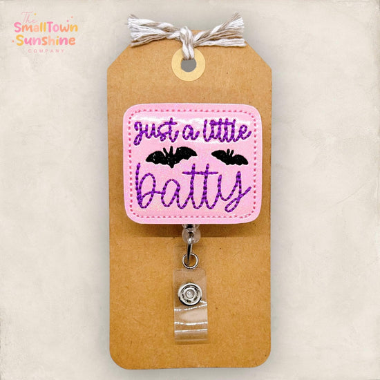 Just a Little Batty Badge Reel, Halloween Badge Reel, Nurse Badge Clip, Teacher Lanyard, Coworker Gift, Name Tag, Retractable ID Holder