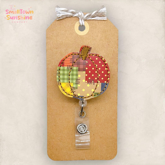 Scarecrow Pumpkin Badge Reel, Fall Badge Reel, Autumn Nurse Badge Clip, Teacher Lanyard, Coworker Gift, Name Tag, Retractable ID Holder