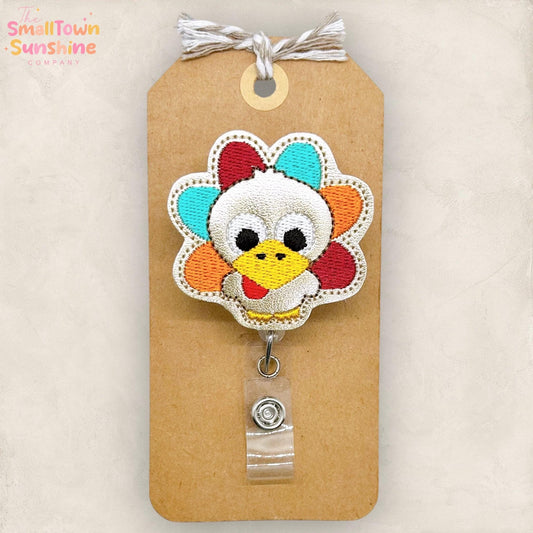 Turkey Badge Reel, Thanksgiving Badge Reel, Nurse Badge Clip, Teacher Lanyard, Coworker Gift, Badge Buddy, Topper, Retractable ID Holder