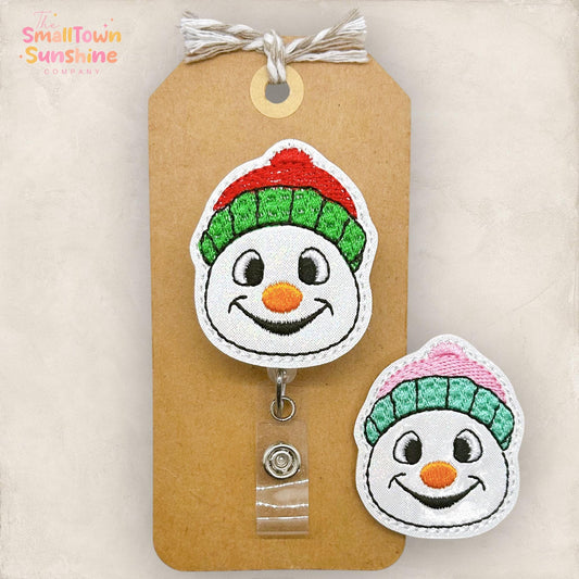 Winter Snowman Badge Reel, Christmas Badge Reel, Nurse Badge Clip, Teacher Lanyard, Coworker Gift, Name Tag, Topper, Retractable ID Holder
