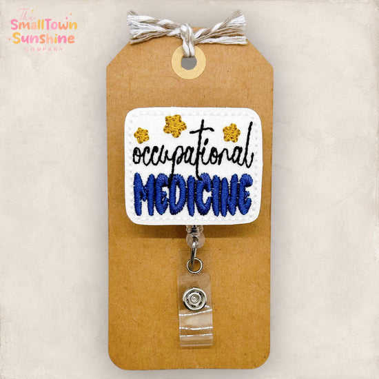 Occupational Medicine Retractable Badge Reel: OT ID Holder, Student Assistant Lanyard, Coworker Gift, MRI Safe, Heavy Duty Options | Glitter