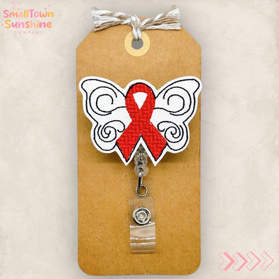 ALS Butterfly Retractable Badge Reel: Awareness Ribbon Id Holder, Name Tag, Topper, Coworker Gift, MRI Safe, Heavy Duty Options | EXCLUSIVE