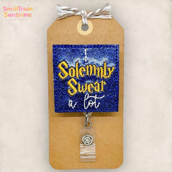 I Swear A Lot Retractable Badge Topper: Funny ID Holder