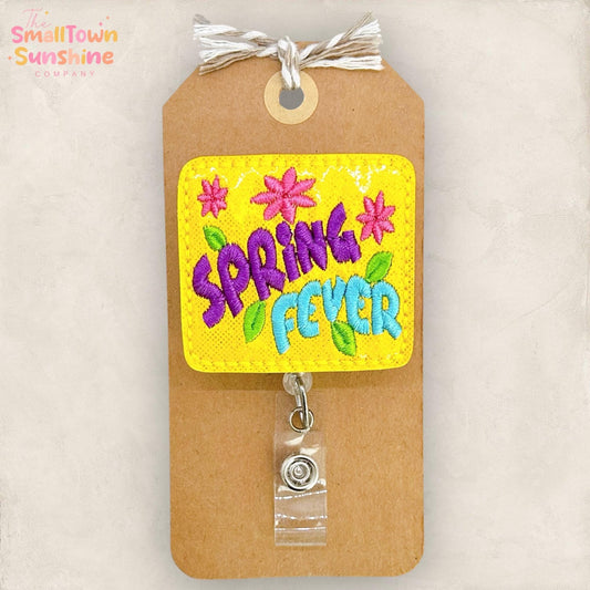Spring Fever Retractable Badge Reel: Springtime ID Holder, Name Tag, Swappable Topper, Coworker Gift, Lanyard, MRI Safe, Heavy Duty Options