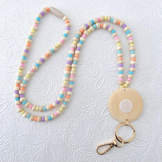 Beaded Lanyard for Removable Badge Toppers, Interchangeable Teacher Lanyard, ID Lanyard for Badge & Keys, Teacher Appreciation Gift
