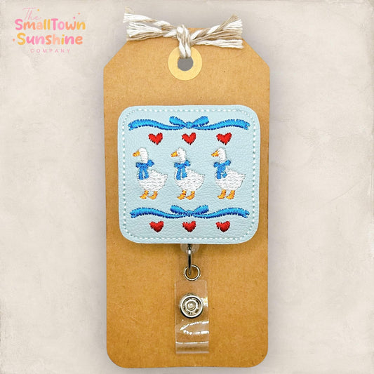 Americana Goose Retractable Badge Reel: Patriotic ID Holder, Name Tag, Topper, Coworker Gift, Lanyard, MRI Safe, Heavy Duty Options