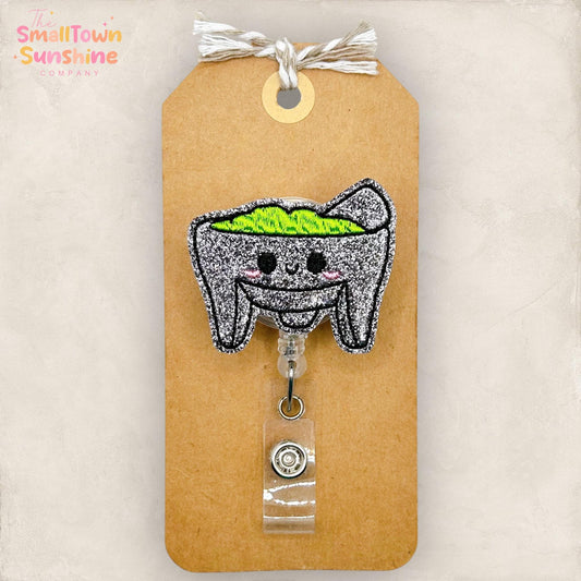 Molcajete Bowl Retractable Badge Reel: Guacamole ID Holder, Name Tag, Swappable Topper, Coworker Gift, Lanyard, MRI Safe, Heavy Duty Options