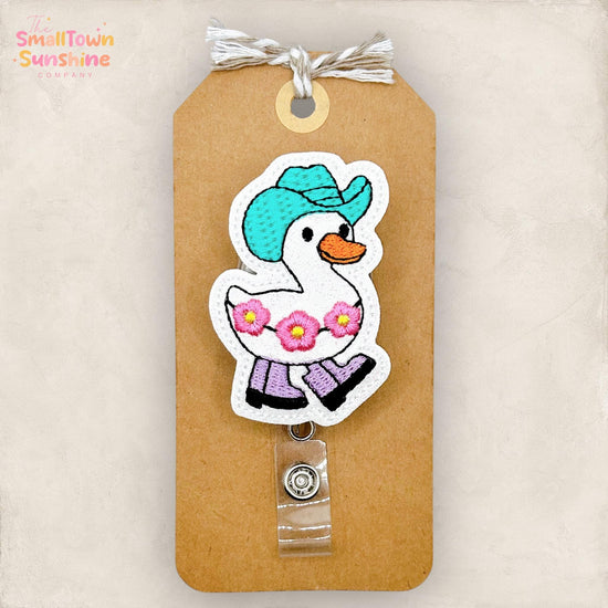 Western Goose Retractable Badge Reel: Spring ID Holder, Name Tag, Topper, Coworker Gift, Lanyard, MRI Safe, Heavy Duty Options | GLITTER