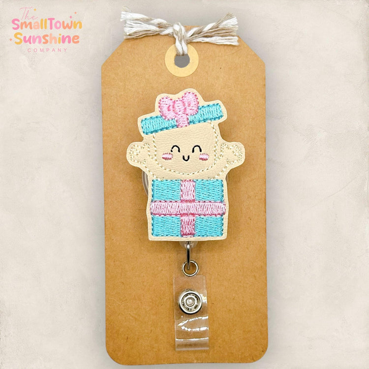 Birthday Present Baby Retractable Badge Reel: L&D Nurse ID Holder, Name Tag, Topper, Coworker Gift, Lanyard, MRI Safe, Heavy Duty Options