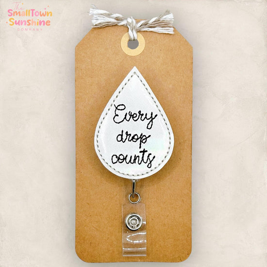 Every Drop Counts Retractable Badge Reel: Breast Milk ID Holder, Name Tag, Topper, Coworker Gift, Lanyard, MRI Safe, Heavy Duty Options