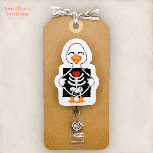 Goose Xray Retractable Badge Reel: Xray Tech ID Holder, Name Tag, Topper, Coworker Gift, Lanyard, MRI Safe, Heavy Duty Option | GLITTER