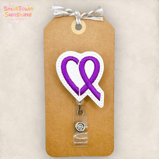 Epilepsy Awareness Retractable Badge Reel: Alzheimers ID Holder, Name Tag, Topper, Coworker Gift, Lanyard, MRI Safe Options | GLITTER