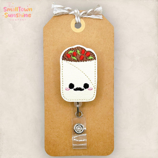 Burrito Retractable Badge Reel: Cinco de Mayo ID Holder, Name Tag, Swappable Topper, Coworker Gift, MRI Safe, Heavy Duty Options