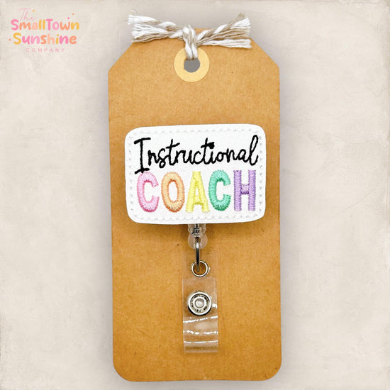 Teacher Retractable Badge Reel: Pastel ID Holder, Name Tag, Topper, Coworker Gift, Lanyard, MRI Safe, Heavy Duty Options | GLITTER
