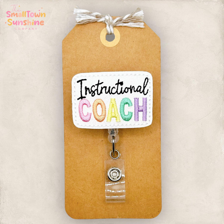 Teacher Retractable Badge Reel: Pastel ID Holder, Name Tag, Topper, Coworker Gift, Lanyard, MRI Safe, Heavy Duty Options | GLITTER