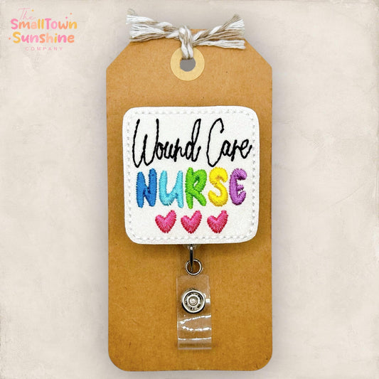 Wound Care Nurse Badge Reel, WOC Nurse Badge Reel, Hospital Lanyard, Coworker Gift, Employee Badge, Retractable ID Badge Holder | GLITTER