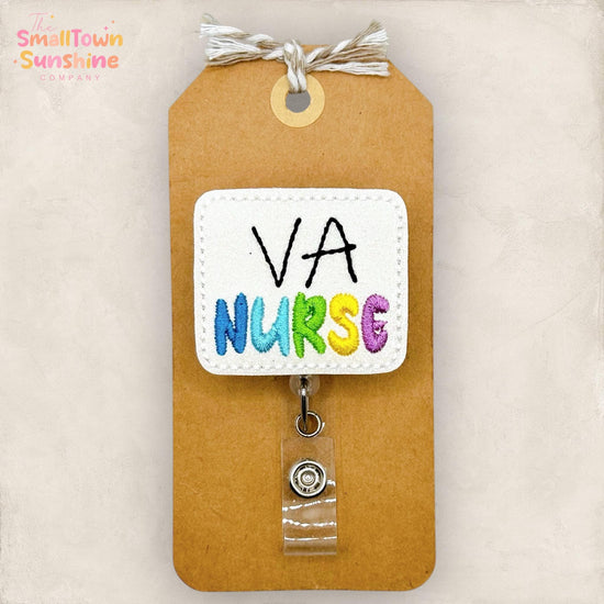 VA Nurse Retractable Badge Reel: Veterans Affairs Id Holder, Name Tag, Topper, Coworker Gift, Lanyard, MRI Safe, Heavy Duty Option | GLITTER