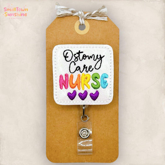 Ostomy Care Nurse Badge Reel, WOC Nurse Badge Reel, Hospital Lanyard, Coworker Gift, Name Tag, Topper, Retractable ID Holder | GLITTER