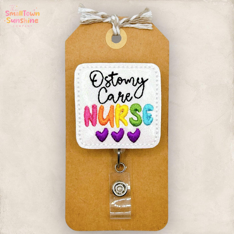 Ostomy Care Nurse Badge Reel, WOC Nurse Badge Reel, Hospital Lanyard, Coworker Gift, Name Tag, Topper, Retractable ID Holder | GLITTER