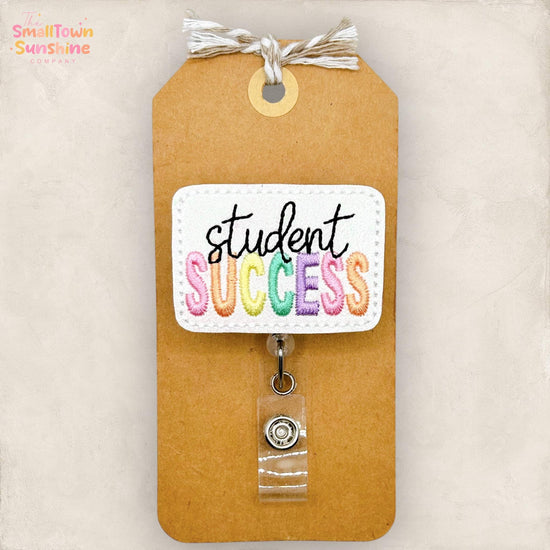 Student Success Retractable Badge Reel: Academic ID Holder, Name Tag, Topper, Coworker Gift, Lanyard, MRI Safe, Heavy Duty Option | GLITTER