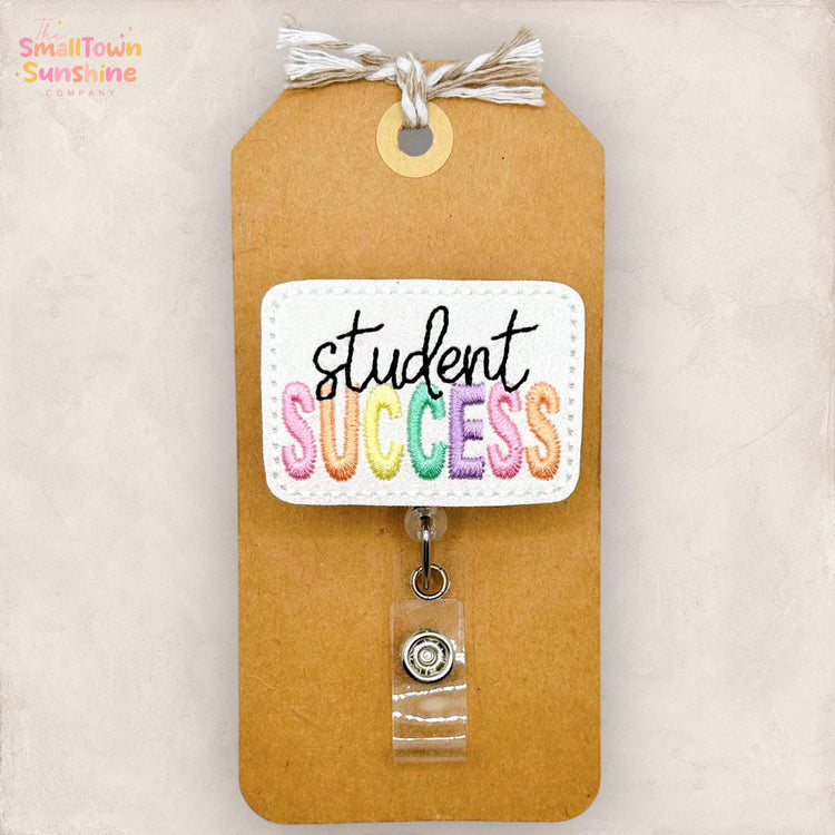 Student Success Retractable Badge Reel: Academic ID Holder, Name Tag, Topper, Coworker Gift, Lanyard, MRI Safe, Heavy Duty Option | GLITTER