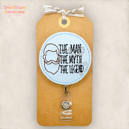Man Myth Legend Retractable Badge Reel: Male Nurse ID Holder, Name Tag, Topper, Coworker Gift, Lanyard, MRI Safe, Heavy Duty Options