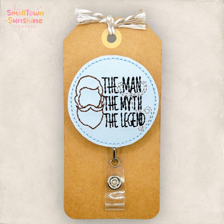 Man Myth Legend Retractable Badge Reel: Male Nurse ID Holder, Name Tag, Topper, Coworker Gift, Lanyard, MRI Safe, Heavy Duty Options