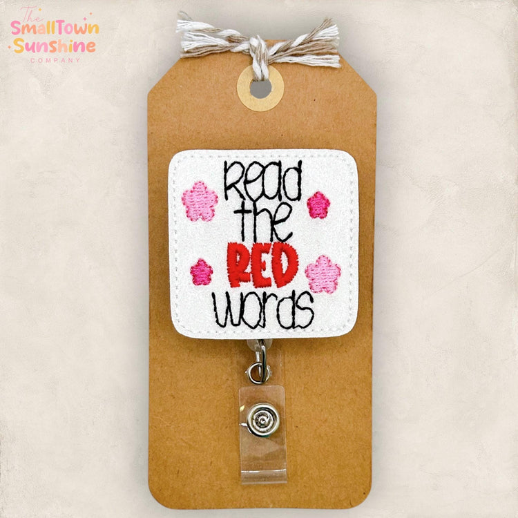 Read the Red Words Retractable Badge Reel: Christian ID Holder, Name Tag, Topper, Coworker Gift, Lanyard, MRI Safe, Heavy Duty Options