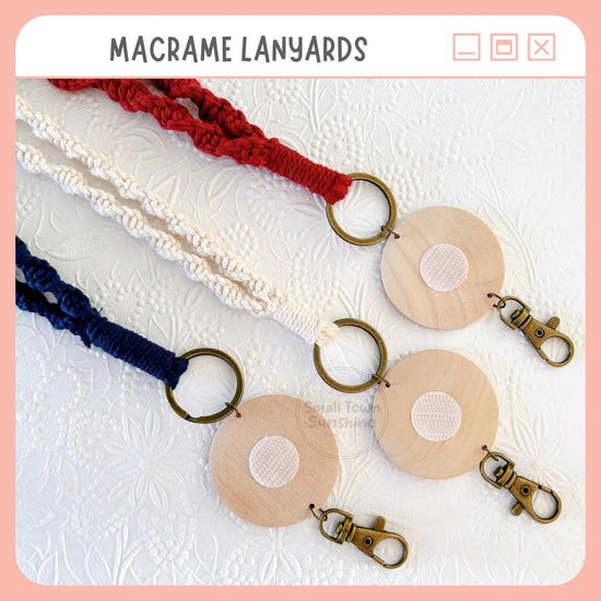 Interchangeable Macrame Lanyard: Lightweight Teacher ID Holder, Lanyard for Badge & Keys, Event Staff Badge Holder, Coworker Gift