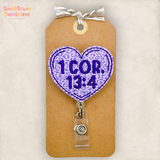 1 Corinthians 13-4 Retractable Badge Reel: Love is Patient ID Holder, Name Tag, Topper, Coworker Gift, Lanyard, MRI Safe, Heavy Duty Options