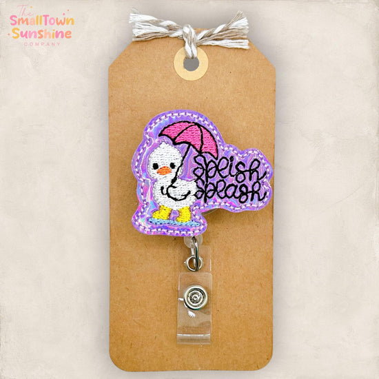 Splish Splash Goose Retractable Badge Reel: Fun Summer ID Holder, Name Tag, Topper, Coworker Gift, Lanyard, MRI Safe, Heavy Duty Options