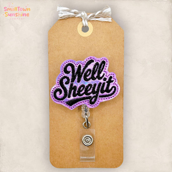 Well Sheeyit Retractable Badge Reel: Sassy ID Holder, Name Tag, Swappable Topper, Coworker Gift, Lanyard, MRI Safe, Heavy Duty Options