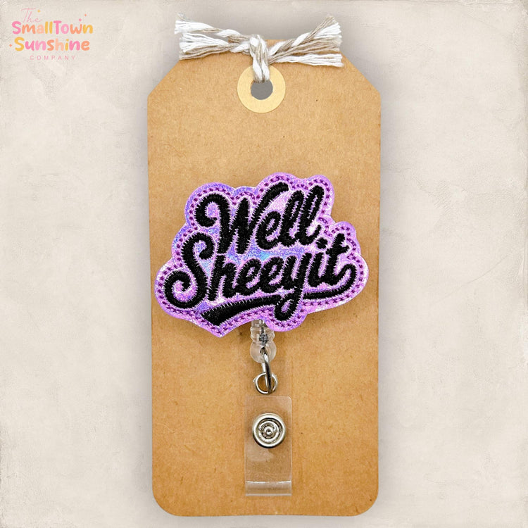 Well Sheeyit Retractable Badge Reel: Sassy ID Holder, Name Tag, Swappable Topper, Coworker Gift, Lanyard, MRI Safe, Heavy Duty Options