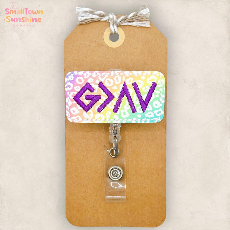 God Is Greater Than Highs & Lows Retractable Badge Reel: ID Holder, Name Tag, Topper, Coworker Gift, Lanyard, MRI Safe, Heavy Duty Options