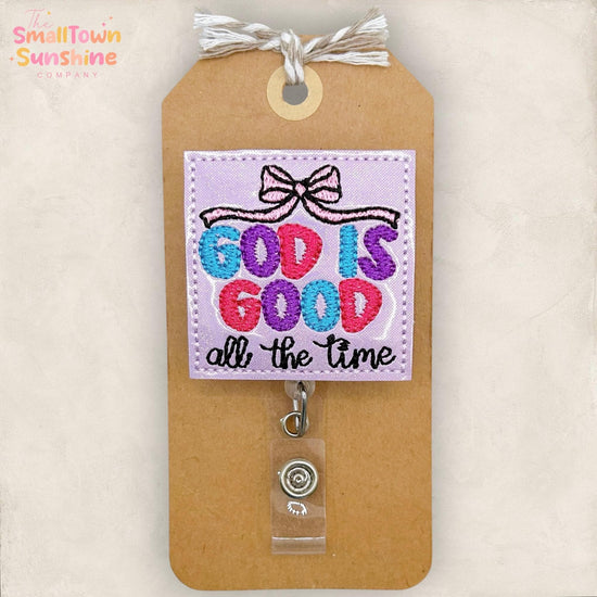 God is Good all the Time Badge Reel, Christian Name Tag, Nurse Badge Clip, Teacher Lanyard, Coworker Gift, Topper, Retractable ID Holder