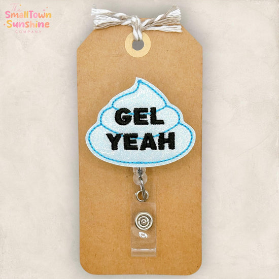 Gel Yes Retractable Badge Reel: Sonographer ID Holder, Name Tag, Topper, Coworker Gift, Lanyard, MRI Safe, Heavy Duty Option | GLITTER