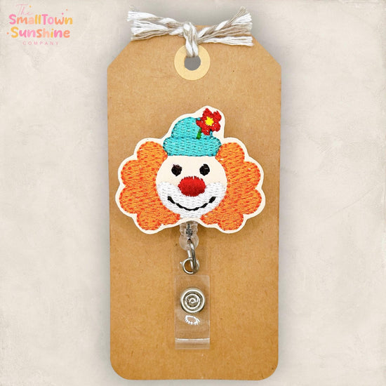 Circus Clown Retractable Badge Reel: Peds Nurse ID Holder, Name Tag, Topper, Coworker Gift, Lanyard, MRI Safe, Heavy Duty Options