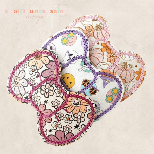 Pastel Halloween Collection - Embroidered Bow Snap Clip Barrettes